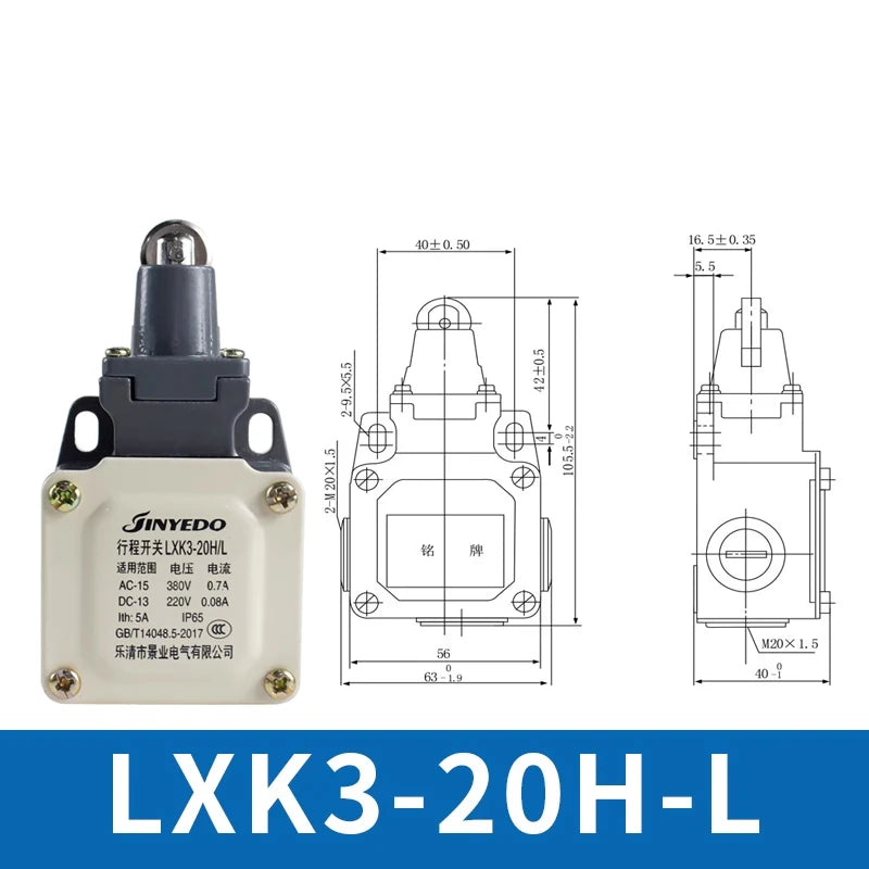 Travel Switch LXK3-20H/T/B/D/J/L Limit Switch Auto Reset Roller Rotary Arm Type Micro Switch Waterproof Quake LXK3-20H-L