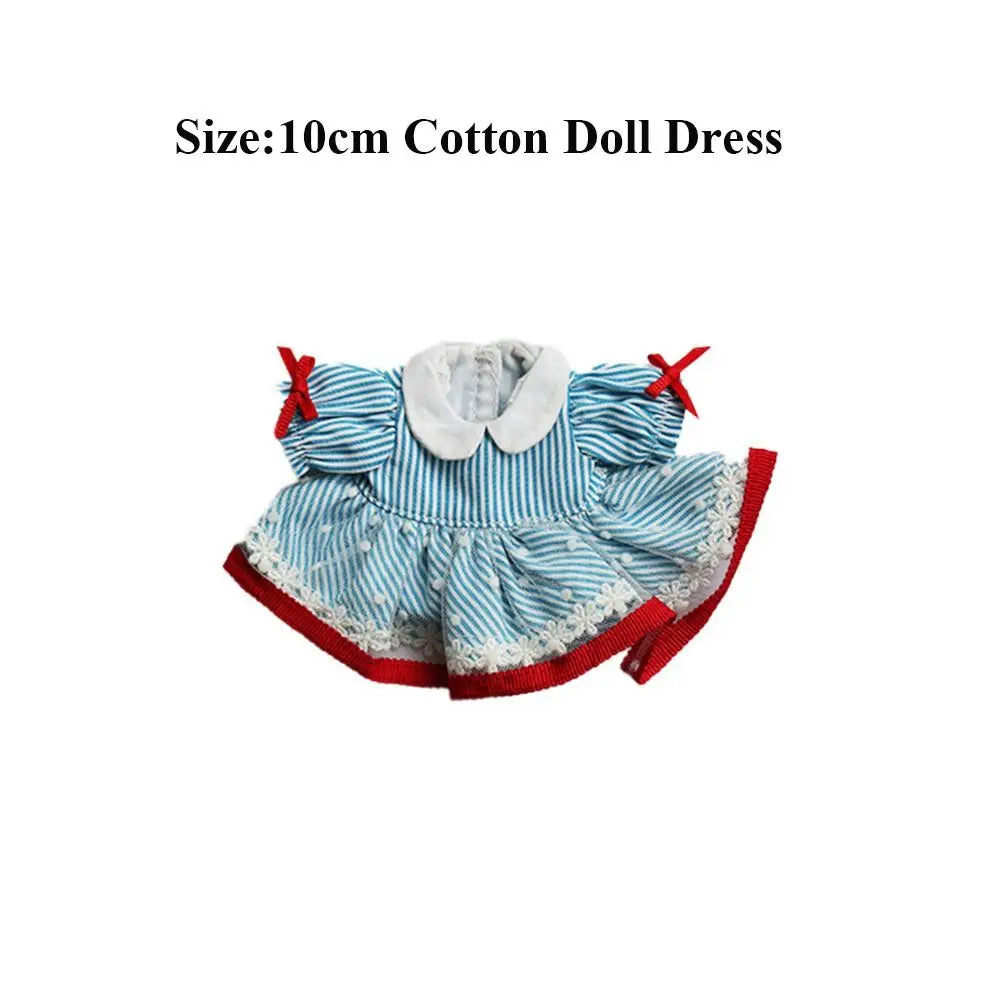 New Handmade Doll Lovely Clothes Cute Lolita Princess Dress 5 Colors Dolls Clothes For 10cm Cotton Doll Quake