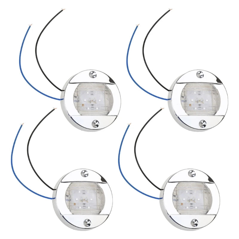 12V Round Marine Boats LED Light Interior Deck Transom Mount Lamp Courtesy Light Stern Navigation Signal For Kayak Yacht Quake