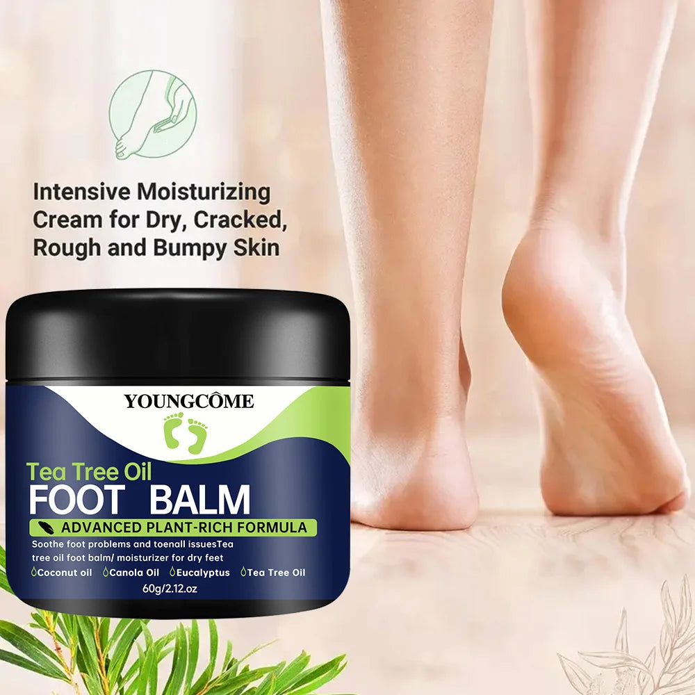 Tea Tree Oil Foot Cream Repairs Cracked Feet Deeply Moisturizes and Nourishes Dry Rough Skin,Softens Hard Skin Quake