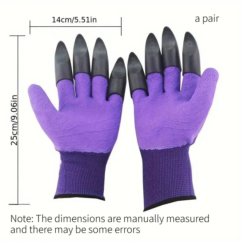 Clawed Gardening Protective Gloves Anti-slip Wearproof Latex Work Gloves for Digging Planting Garden Soil Digging Safety Mittens Quake PURPLE