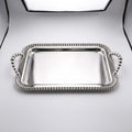 Rectangular Metal Serving Tray for Dining Table Vanity Organization Decorative Mirror Finish Gift Quake Gold