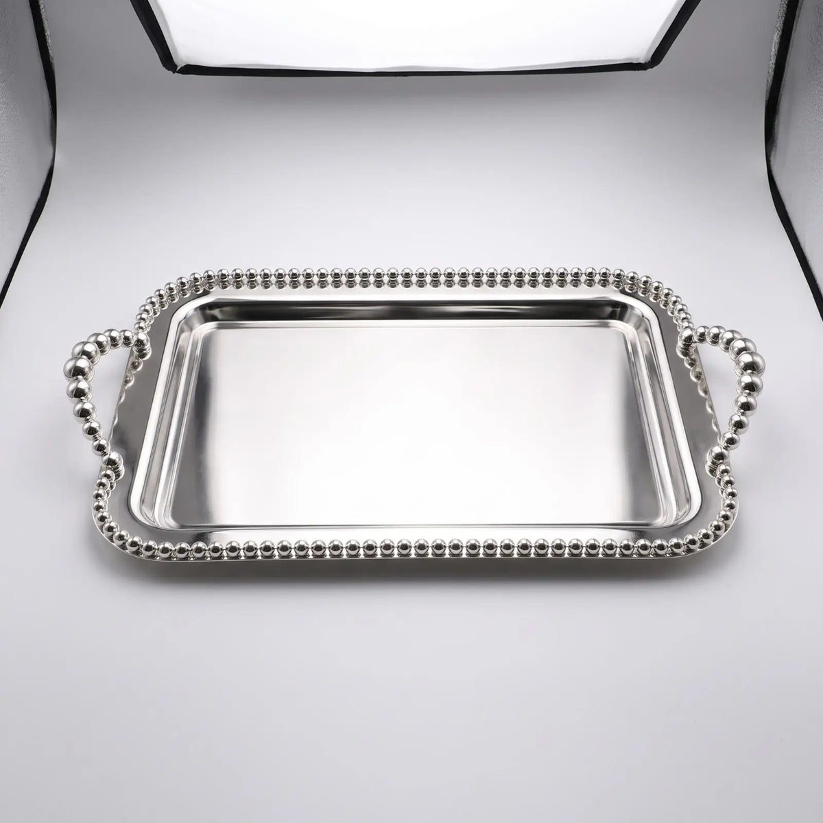 Rectangular Metal Serving Tray for Dining Table Vanity Organization Decorative Mirror Finish Gift Quake Gold
