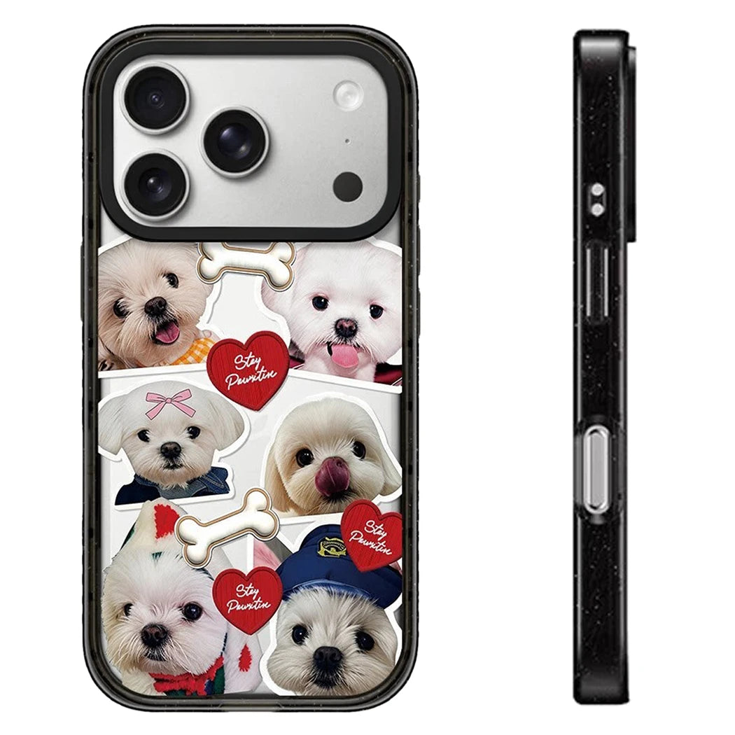 Puppy Love Cute Lovely Pattern Impact Magnetic Phone Case Cover for IPhone 14 15 16 17 18 Pro Max Case Quake impact (MagSafe) 2 iPhone 13 Pro Max