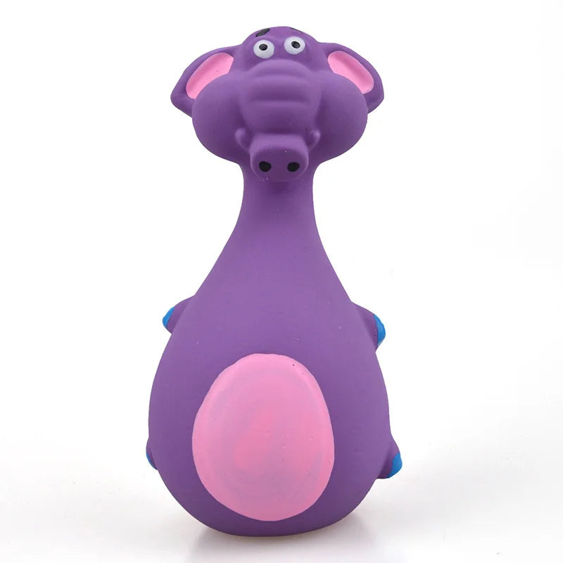 Soft Rubber Chew Toys Four Styles Squeaky Interactive Throwing Toys Cute Fun Pet Toys Quake purple elephant