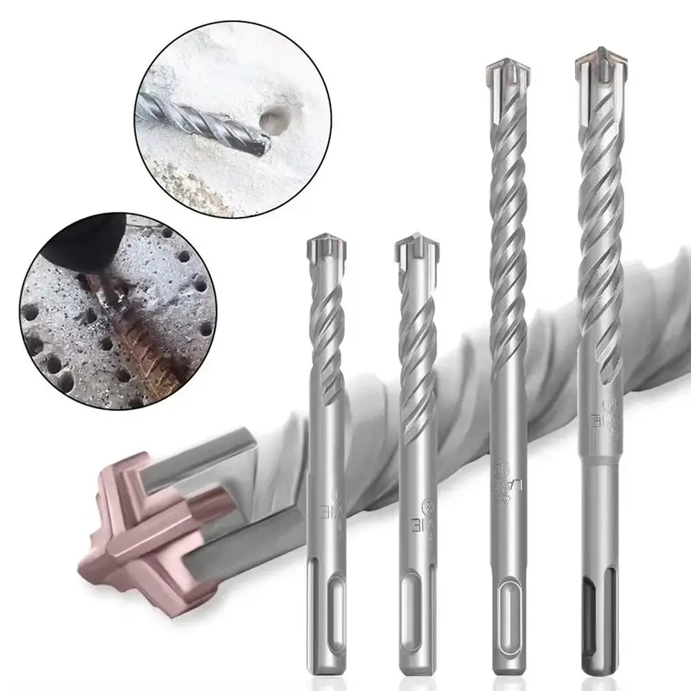 1Pcs 5/6/7/8/10/12mm Concrete SDS Plus Drill Bit 110mm 160mm 4 Cutters Electric Hammer Drill Bit Round Shank Cross Tips Quake