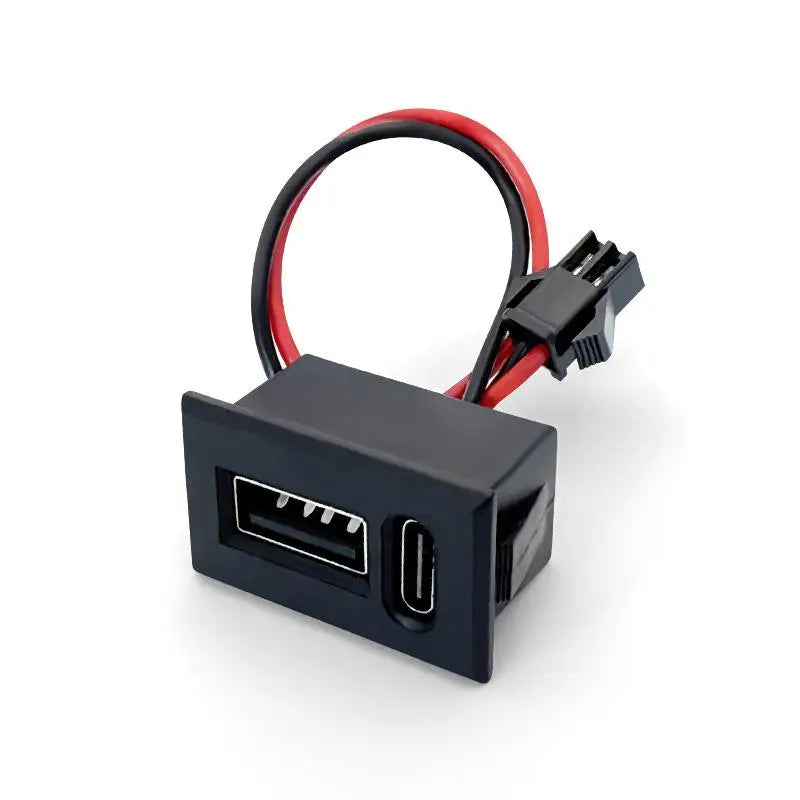 1PCS USB Female Base Type-C Double-Layer Socket Lamp Charging Socket Power Phone Socket With Cable Connector Quake 1pcs