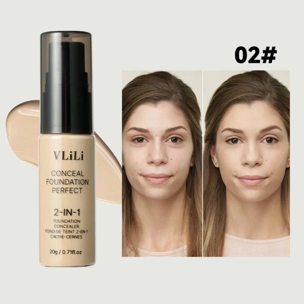 New Waterproof Liquid Foundation Oil-Control Full Coverage Face Foundation Cream Sweat Proof Matte Foundation Concealer Cream Quake 02