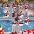 10 Pieces Christmas Tree Ball Ornaments Hanging Shatterproof Xmas Small Pendants for Celebration Birthday Party Decorations Home Quake pink
