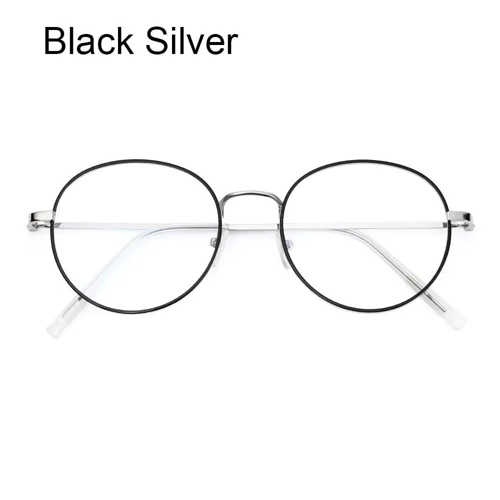 Anti-Blue Light Glasses for Women Men Classic Metal Frame Eyewear Fashion Office Computer Goggles Blue Rays Blocking Glasses Quake Black Silver