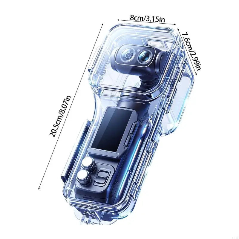 Underwater Camera Housing for LunaUltra Camera, Clear Full-Cover Protective Shell with Lens Window 2Prong Mount for Diving K1KF Quake