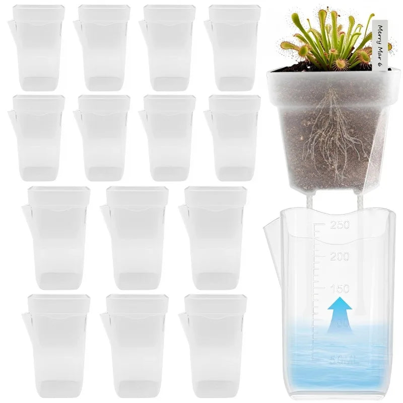 5/1PCS Dry Wet Separation Seedling Planting Flowerpot Self Watering Plant Pots Mini Translucent Plastic Planters Garden Supplies Quake