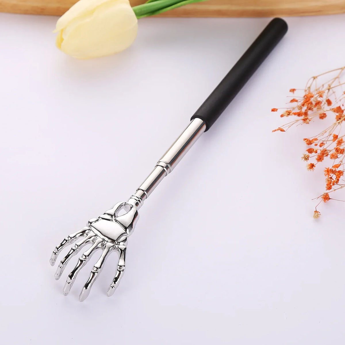 Stainless Steel Back Scratcher Telescopic Claw for Back Scraper Massage Relax Old Man Happy Health Products Massage Tools Quake Black