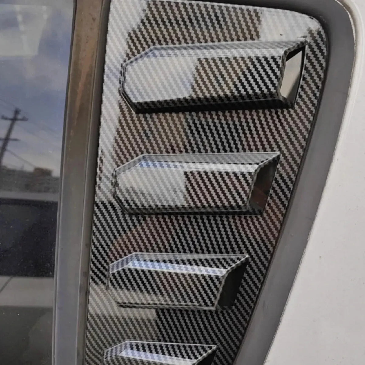 For Suzuki Swift 2005-2010 4 Doors Car Rear Louver Window Side Shutter Cover Trim Sticker Vent Scoop ABS Carbon Fiber Auto Parts Quake