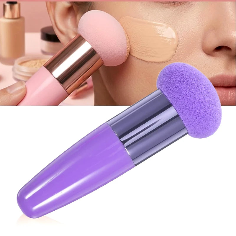 New Mushroom Head Makeup Brush Puff Beauty Makeup Sponge With Handle Make-up for Fashion Women Professional Makeup Tools Puff Quake Purple