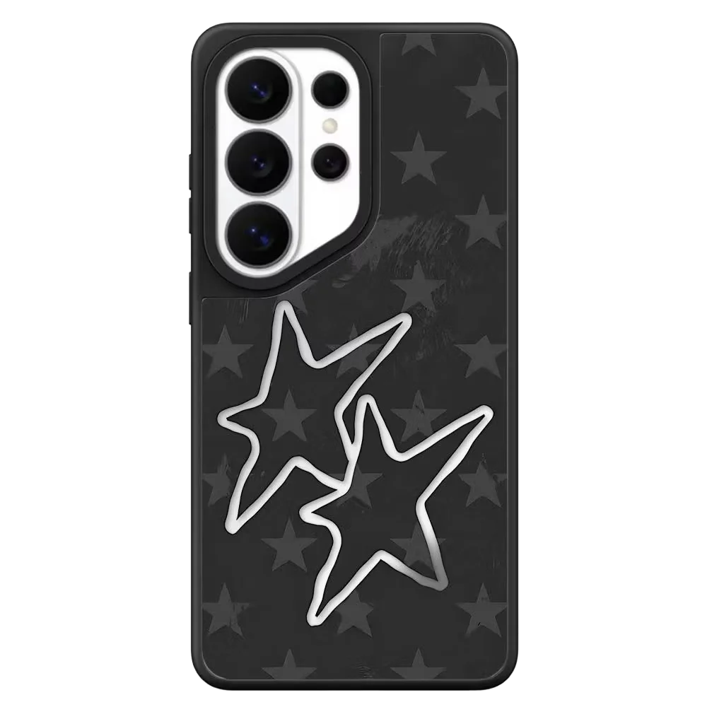 Star Love Shape Spark Mirror Surface Magnetic Phone Cover for Samsung Galaxy S23 S24 S25 S26 Ultra S26+ Plus Case Quake no magsafe for Galaxy S25 Ultra