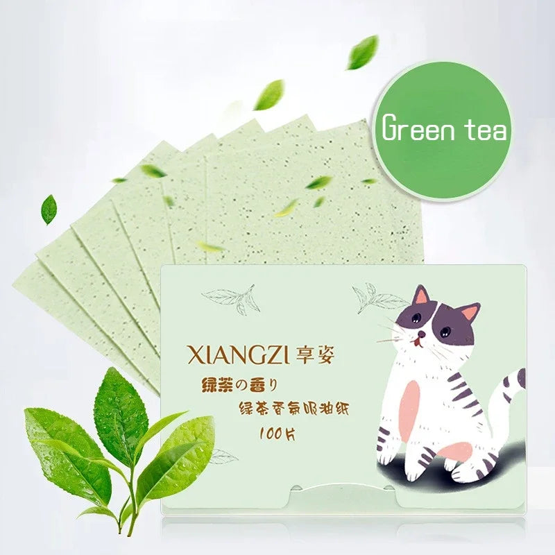 100pcs Matte Pink Facial Oil Blotting Sheet Facel Oil Shrink Pore Face Oil Control Absorbing Film Blotting Paper Face Cleaning Quake No.11