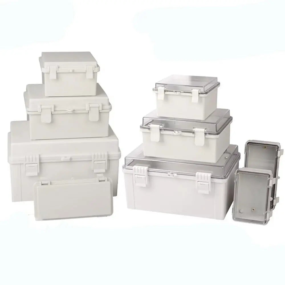 IP67 Electrical Junction Box Waterproof White Outdoor Sealed Switch Power Case Enclosure With Hasp Plastic Distribution Boxes Quake