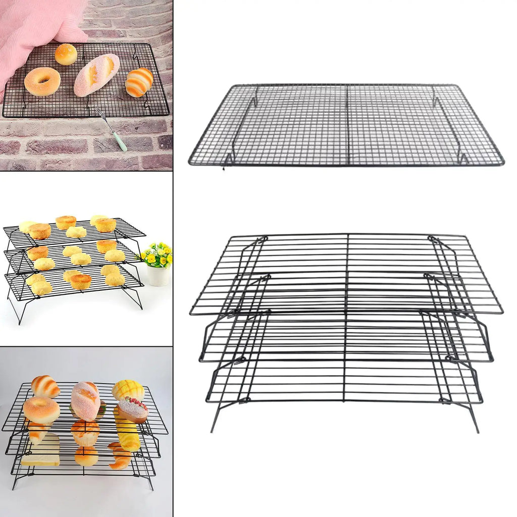 Baking Rack Easy to Clean Small Heavy Duty Roasting Cooling Wire Roasting Rack Cookies Cooling Rack for Cake Pizza Bread Biscuit Quake