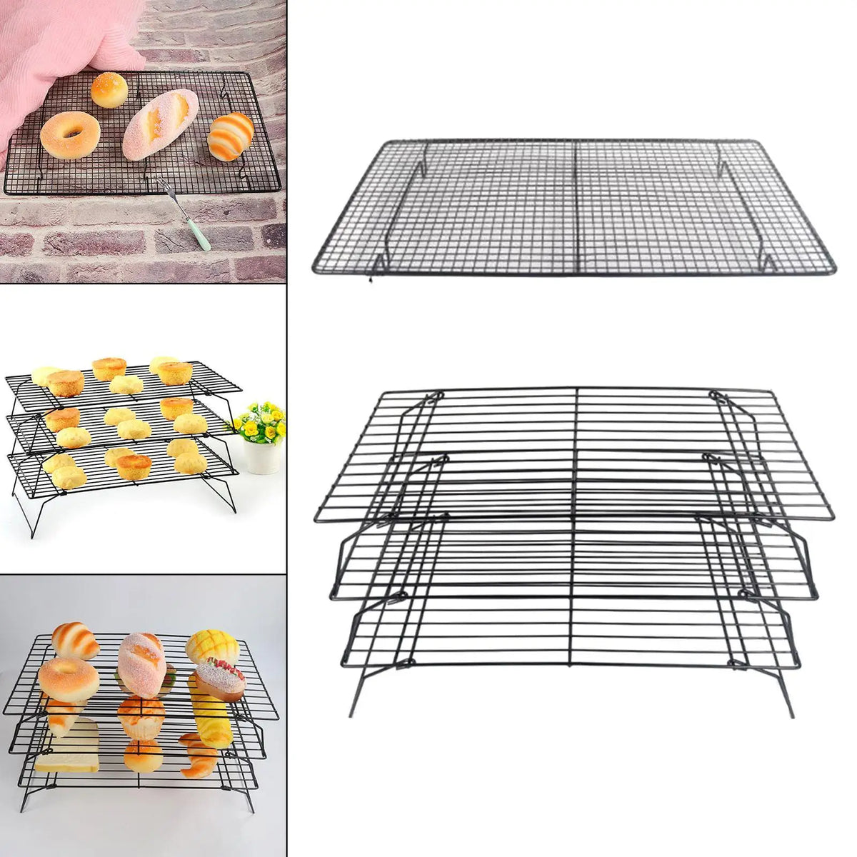 Baking Rack Easy to Clean Small Heavy Duty Roasting Cooling Wire Roasting Rack Cookies Cooling Rack for Cake Pizza Bread Biscuit Quake