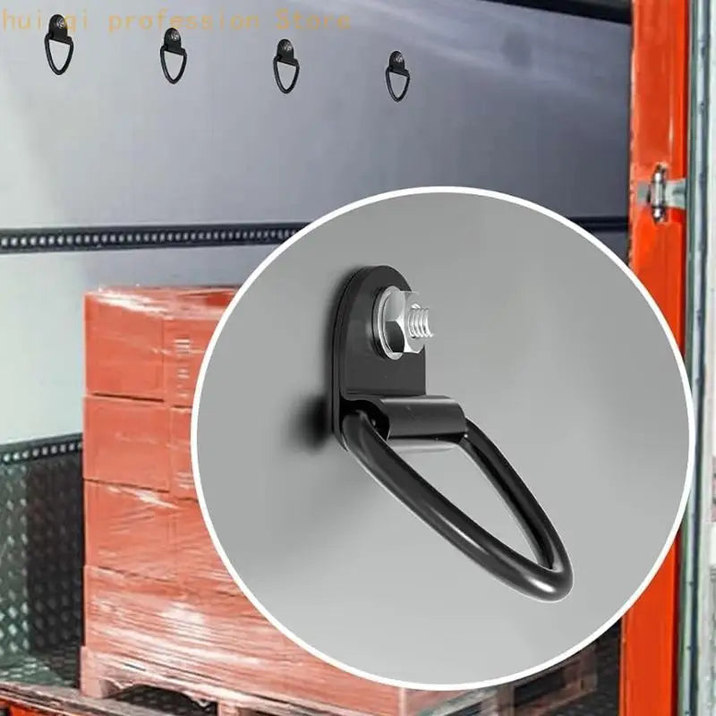 Cargo Securing V Tie Down Hardware 12 Pack Steel Lashing Parts with Bolt On Mounting Plate for Trailer Truck Load and Boat Tie Quake
