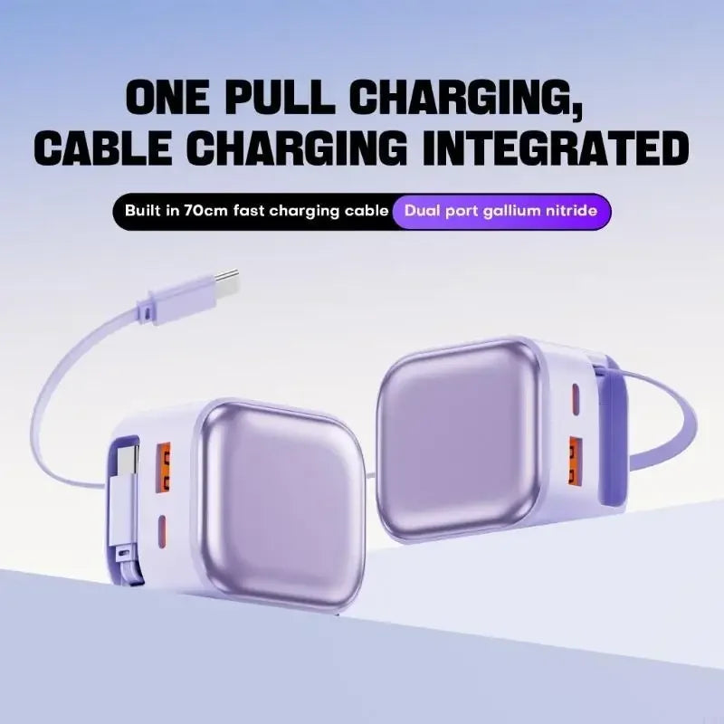 35W Double USB Charges Technology Build In Retractable Cable Small Power Adapters for Phones Tablets Computers K1KF Quake