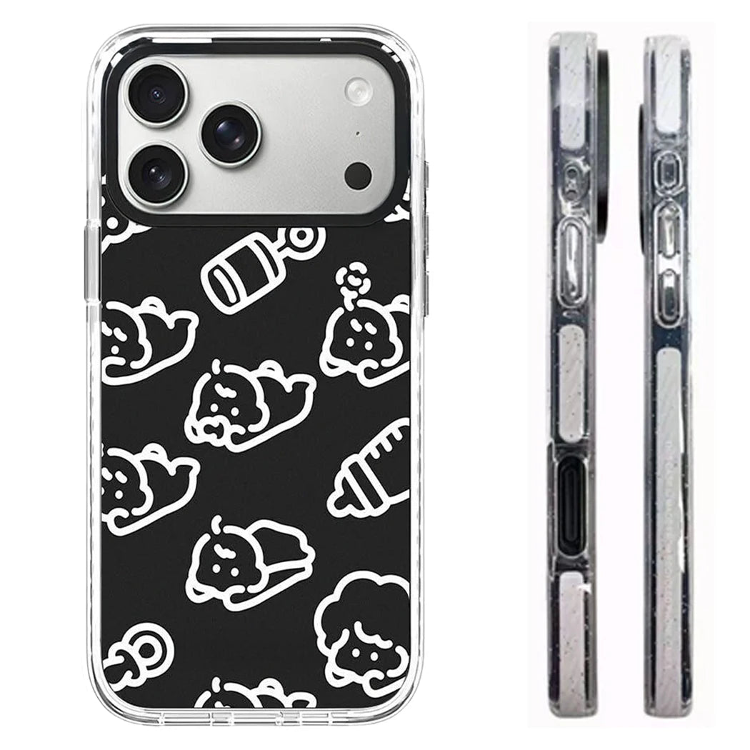 6090674 White Border Magnetic Phone Case Cover for IPhone 13 14 15 16 17 18 Pro Max Case Quake