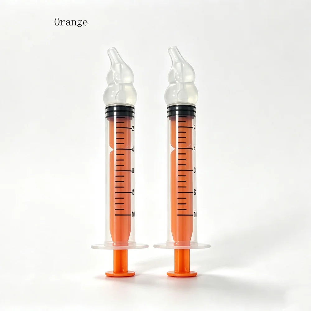 vvocci Baby Snot Cleaner Cartoon Baby Oral Suction Nasal Aspirator 10ml Syringe-style Baby Nasal Irrigator Quake 2pcs 10ml Orange