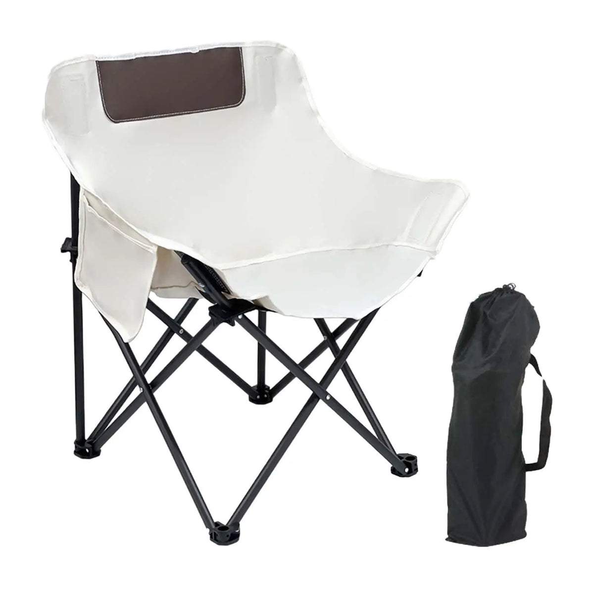 Camping Folding Chair Oxford Cloth Metal Tube with Side Pocket Portable Foldable Chair for Park BBQ Outdoor Backpacking Yard Quake