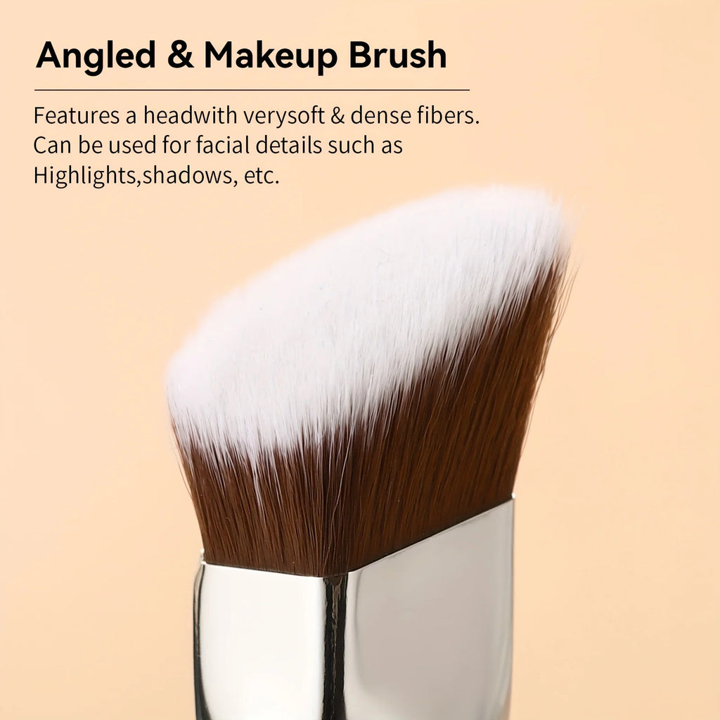 Professional Wide-Angle Foundation Brush Rectangular Bristles Suitable for All Skin Types, Synthetic Fiber Makeup Tool Quake