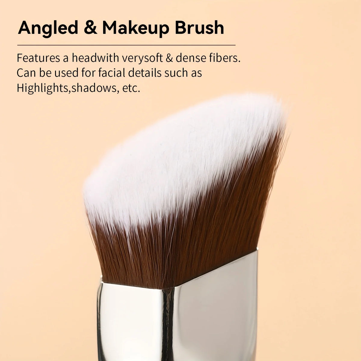 Professional Wide-Angle Foundation Brush Rectangular Bristles Suitable for All Skin Types, Synthetic Fiber Makeup Tool Quake