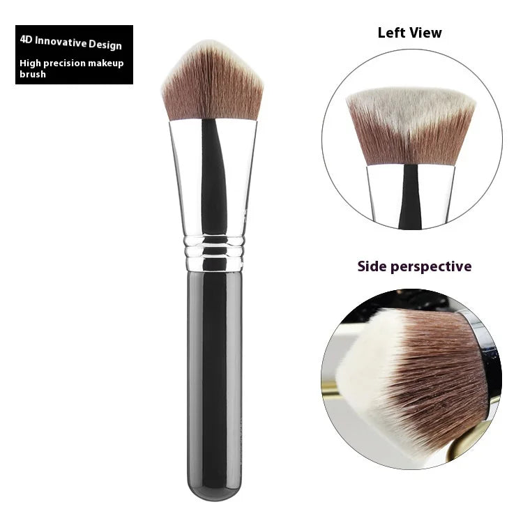 Makeup Kabuki Foundation Brush Luxury Single Pro Large Slant Triangle Square Tapered Vegan Cosmetic Brushes Quake 04-4D