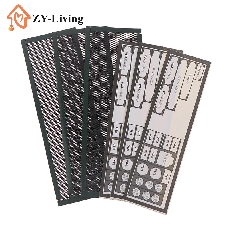 3Pcs PVC Dust Filter Universal DIY Shield Back Plate For Computer Chassis I/O Quake