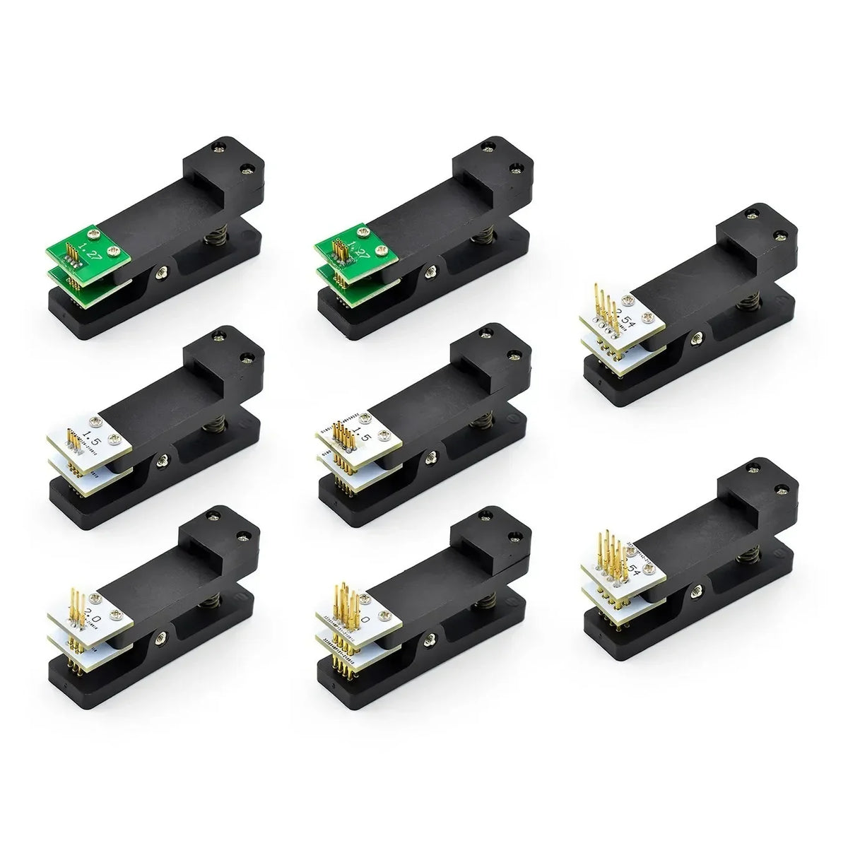 2.54 2.0 1.5 1.27 1.25 100mil 50mil 3P 4P 5P 6P 7P 8P 9P 10P PCB Clip Clamp Fixture Probe Pogo Pin Download Program Burn Quake 2.54mm Single row 9P