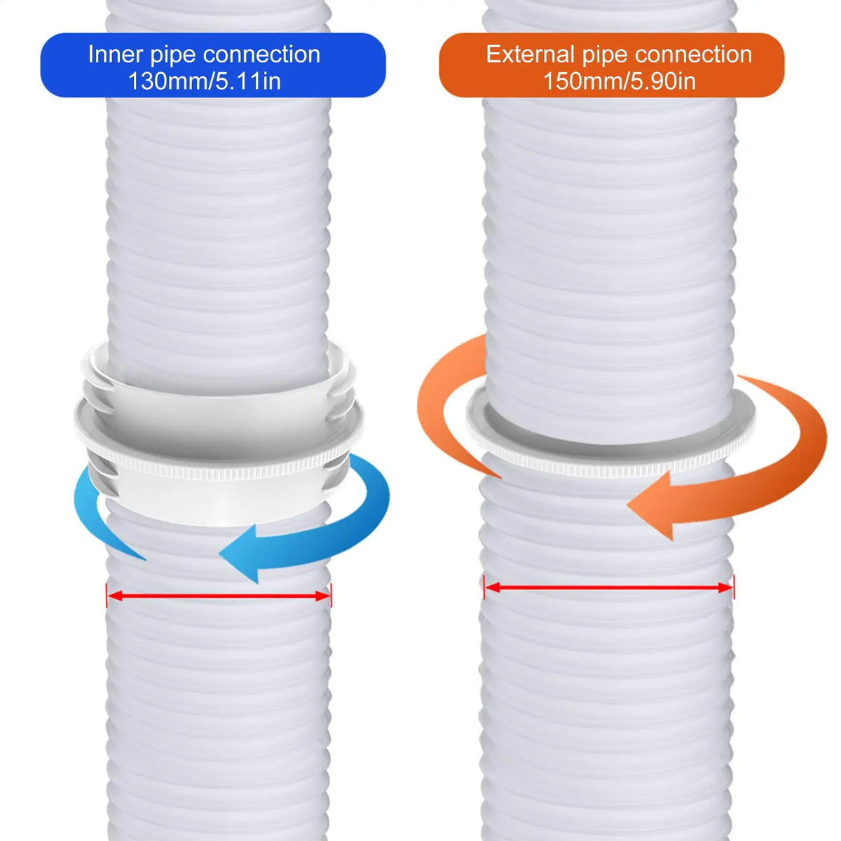 Universal Portable AC Exhaust Hose Connector, Insulated Air Conditioner Coupler for Window/Door/Wall | Sealable Vent Kit Adapter Quake