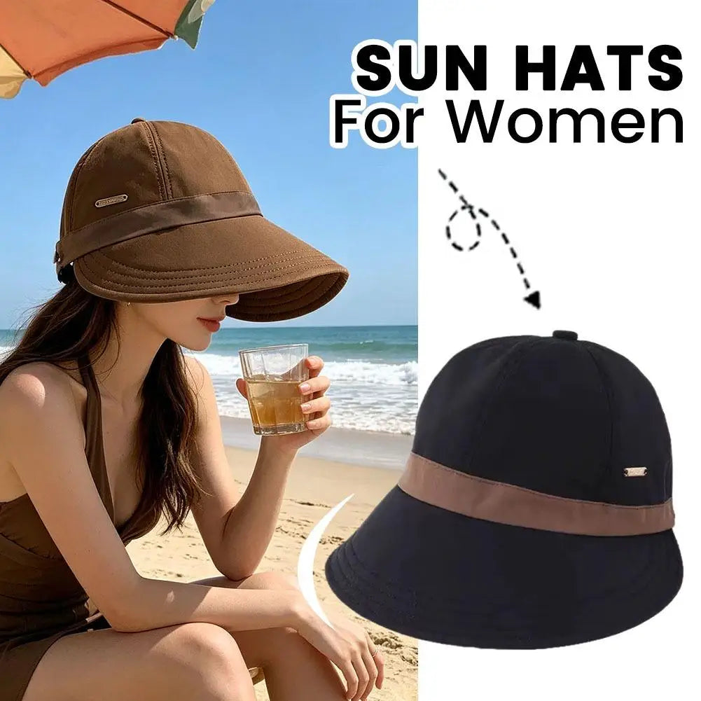 Quick Dry Hat Summer Empty Cap for Women Men Foldable Sunhat Outdoor Beach Fishing Hat Sunscreen Cap Adjustable Wide Brim Caps Quake