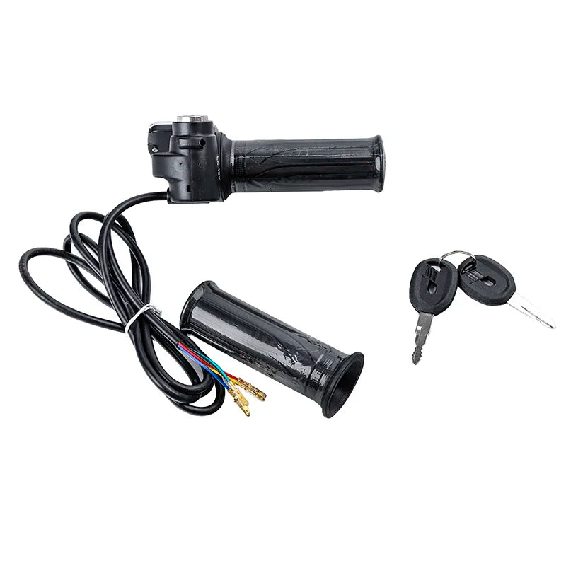 1 Pair 24-48V Universal Electric Handle Bike Twist Throttle With LCD Display Indicator Gas Handle Throttle Lock Key Accessories Quake