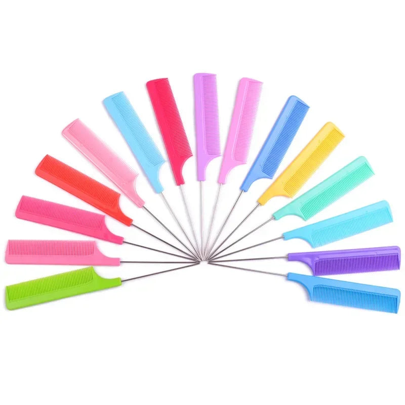Professional Hair Tail Comb Professional Salon Hair Cut Comb Hair Styling Stainless Steel Spiked Salon Hair Care Styling Combs Quake