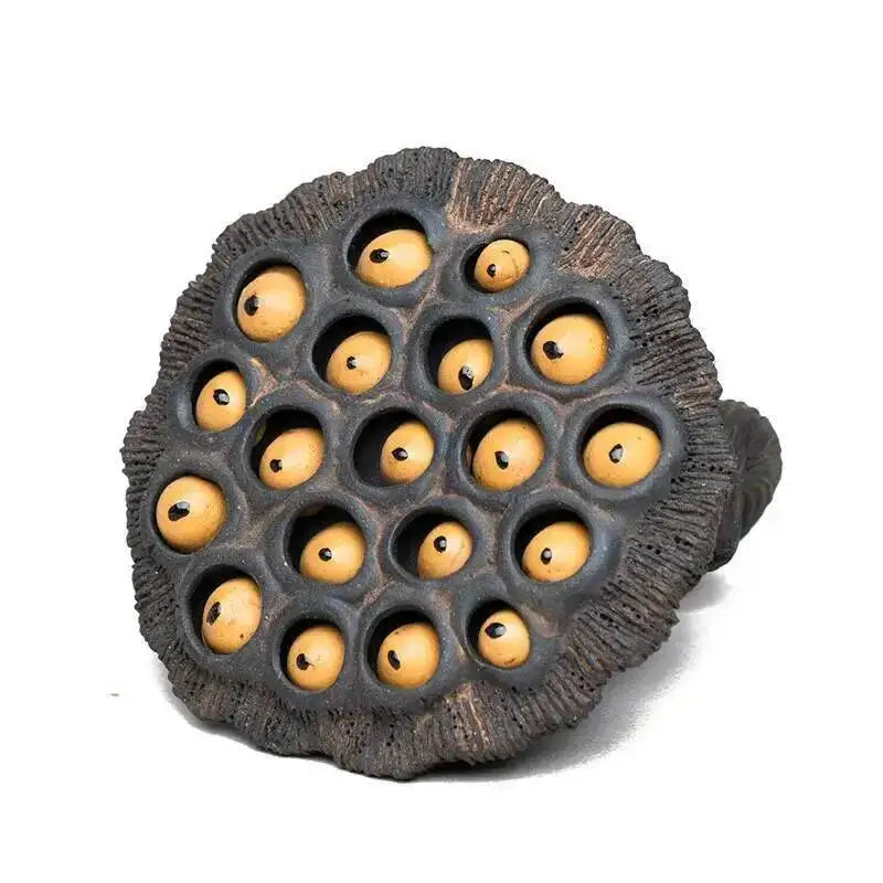 Yixing Zisha Tea Pet Lotus Pod Ornament Old Lotus Seed Sculpture Craft Tea Set Tea Ceremony Ceramic Accessories Miscellaneous Quake Style One 2