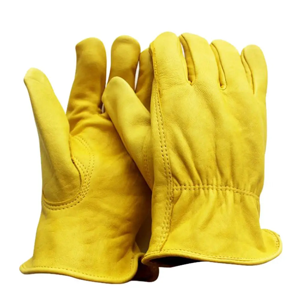 Soft Leather Work Gloves Reinforced Safety Gloves for Gardening Construction Welding and Manual Tools Quake