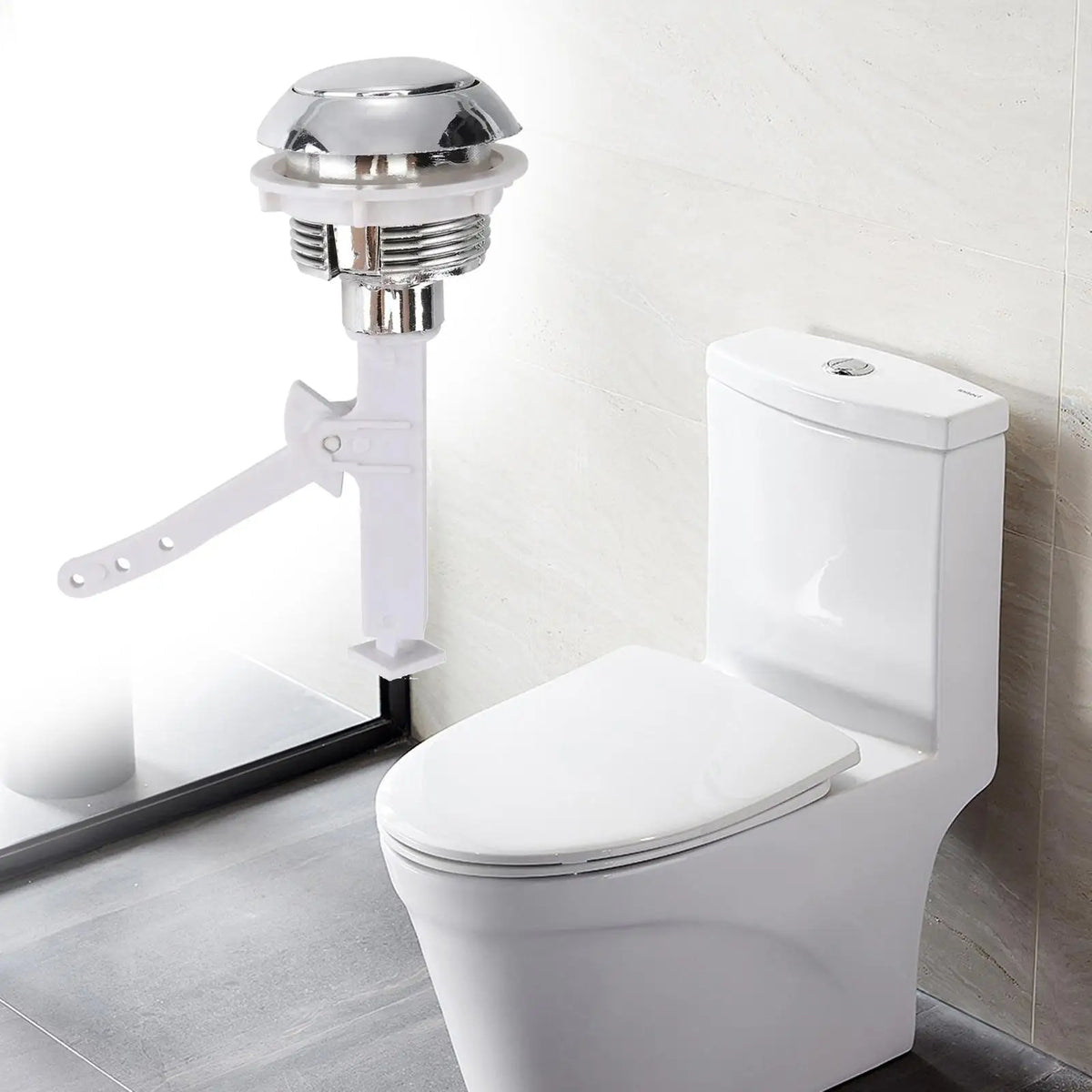 Toilet Flushs Button Heavy Duty Toilet Water Saving Valve Switch Round Head Water Valve Accessory Durable Toilet Push Button Quake