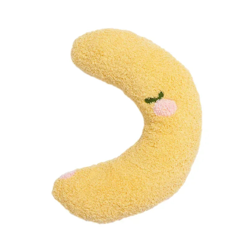 Fair Little Pillow for Cats Ultra Soft Fluffy Pet Calming Toy Half Donut Cuddler Joint Relief Sleeping Improve Machine Washable Quake Yellow B13302C