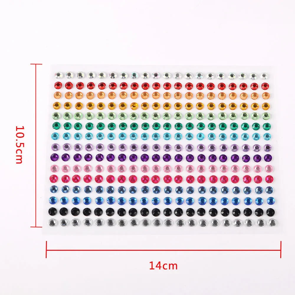 1 Pcs Waterproof Rhinestones Tattoo Stickers DIY Disposable Makeup Decoration Face Eyes Body Jewelry Colored Crystal Stickers Quake C21