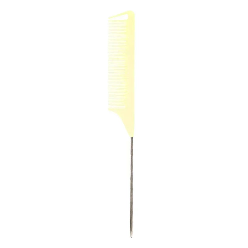 Steel Needle Professional Styling Plastic Heat Resistant Anti-Static Braiding Rat Tail Curved Parting Comb Barber Accessories Quake si yellow