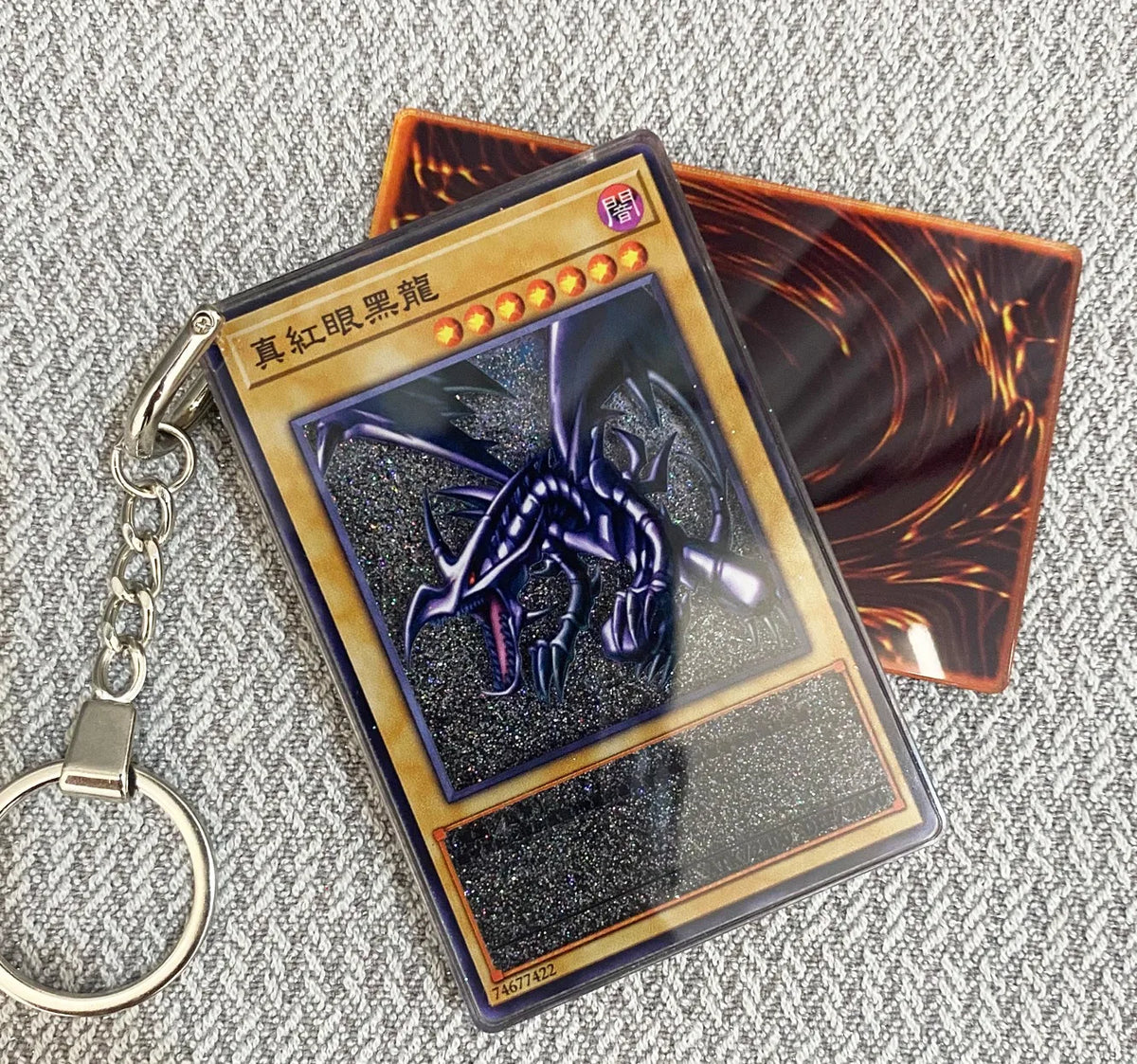 Hot Yu-Gi-Oh! Stardust Dragon Blue-Eyes White Dragon Mind Crush Sand Keychain Glitter Flow Motion Card Holder Collectible Gift Quake sku20