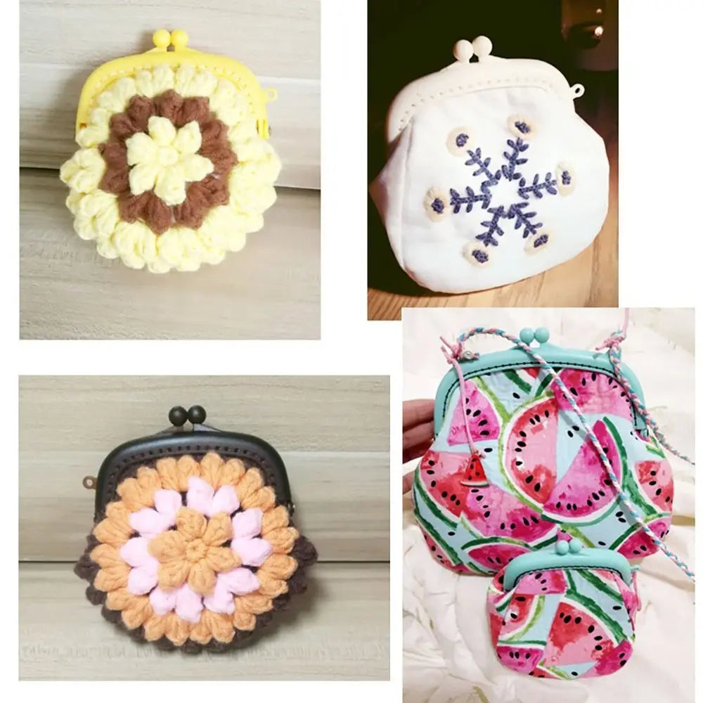 Mini Plastic Purse Frame Kiss Clasp Candy Color Bag Hardware Purse Clasp Frame Bag Kiss Clasp Lock Handle Bag Accessories Quake