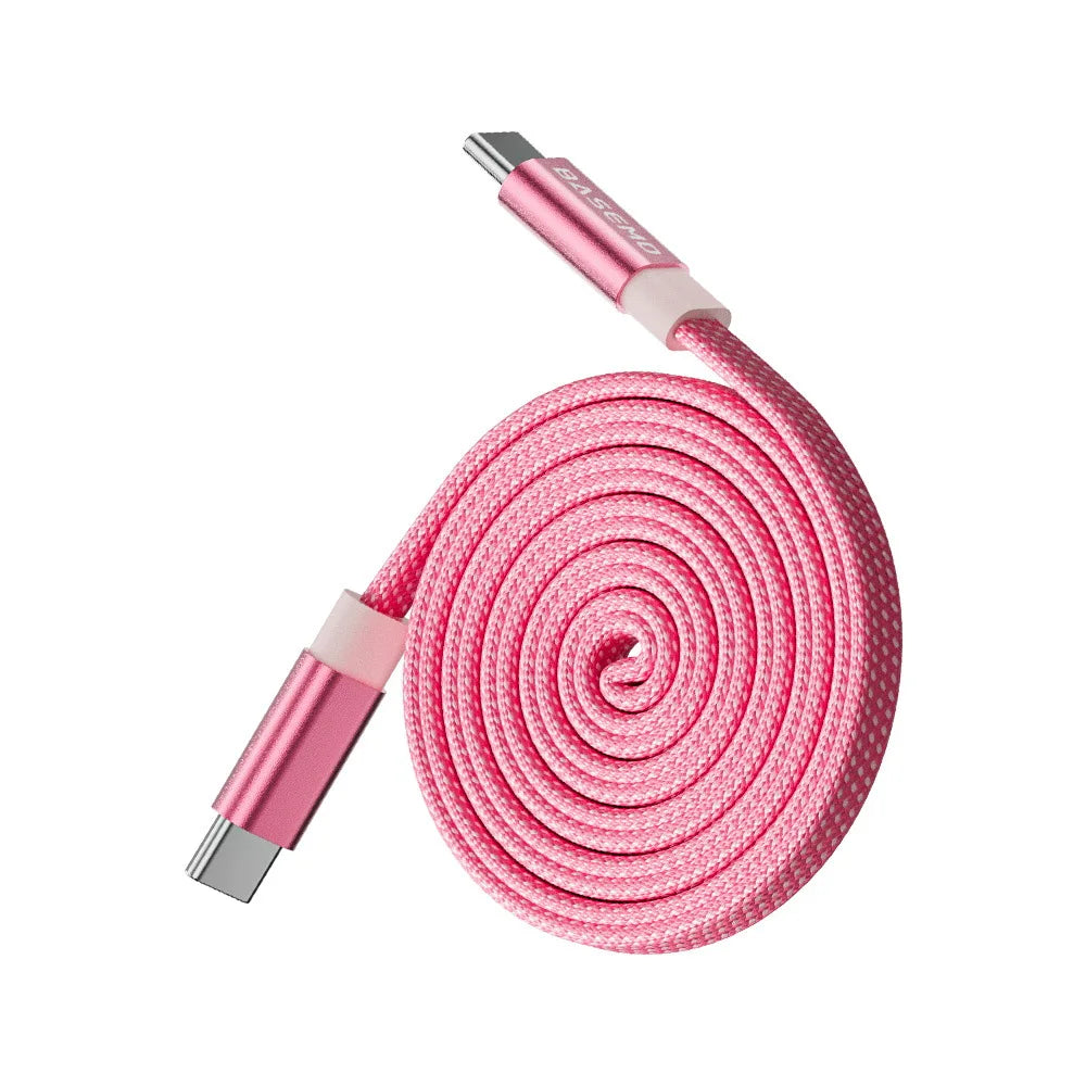 Magnetic 240W Fast Charger Cable USB C To C for Phone Quake Pink 1m