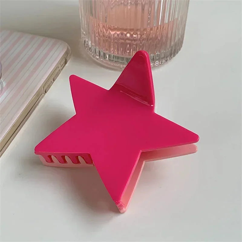 Korean Fashion Star Shaped Hair Claw Y2k Punk Hair Clip Clamp Irregular Acetate Shiny Star Claw Hairpin Party Hair Accessories Quake