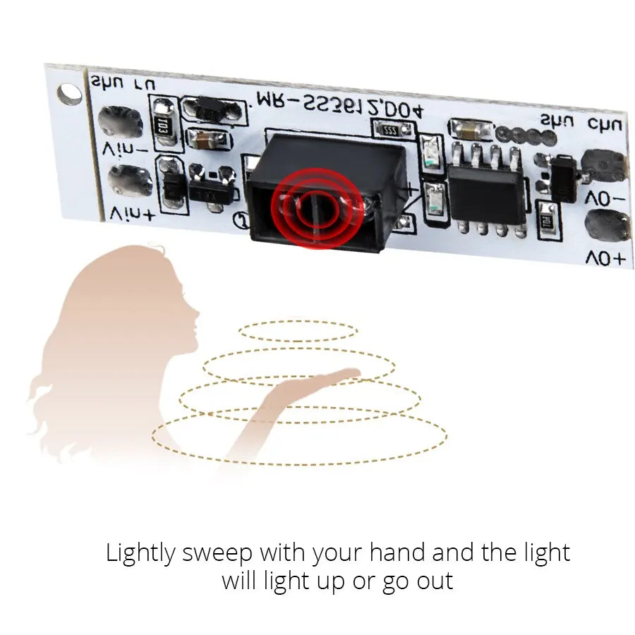 Smart Switch Module Sensor Motion Detector Finger Hand Sweep Sensor DC 12V 24V 3A Maximum 36W Power Light Switches Quake