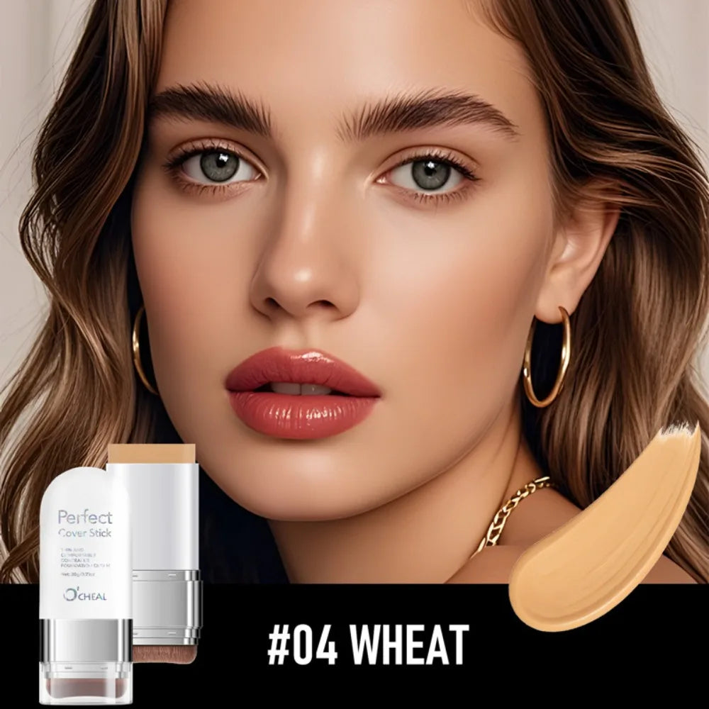 Thin and Comfortable Perfect Cover Stick Instant Natural Long-lasting Foundation Cream Waterproof Dewy Makeup Quake 04 Wheat